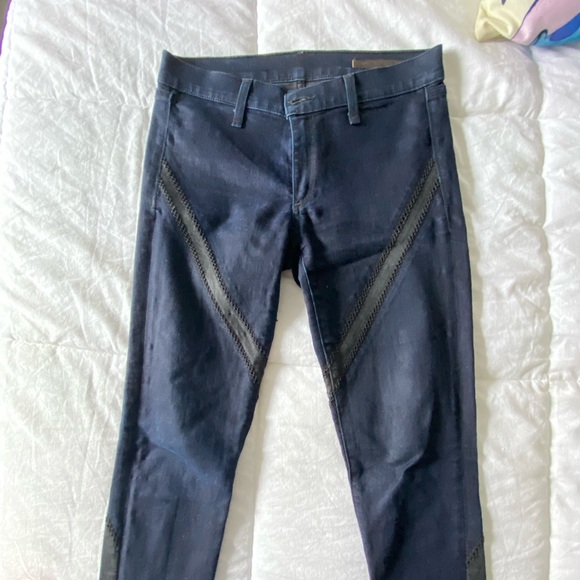 Rag and Bone Dark Denim Lace Insert Jeans - Picture 1 of 4